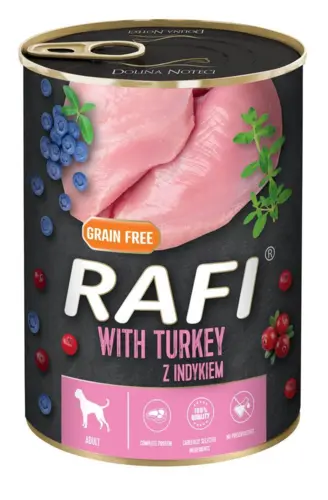 Rafi vådfoder Kornfri Med kalkun/Blåbær/Tranebær