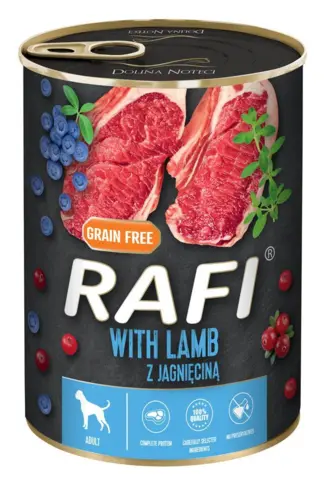 Rafi Vådfoder Kornfri Med Lam/Blåbær/Tranebær