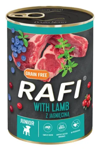 Rafi Vådfoder Kornfri Hvalp Med Lam/Blåbær/Tranebær