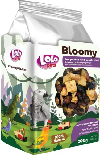 Bloomy Forest+orchard for papegøjer og eksotiske fugle