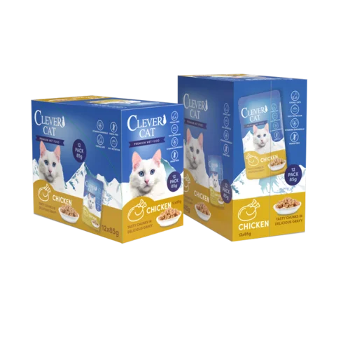 Clever Cat Vådfoder 12 stk Kylling