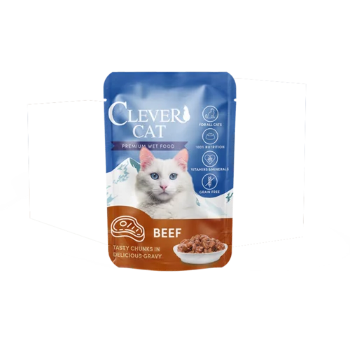 Clever Cat Vådfoder 12 stk Beef