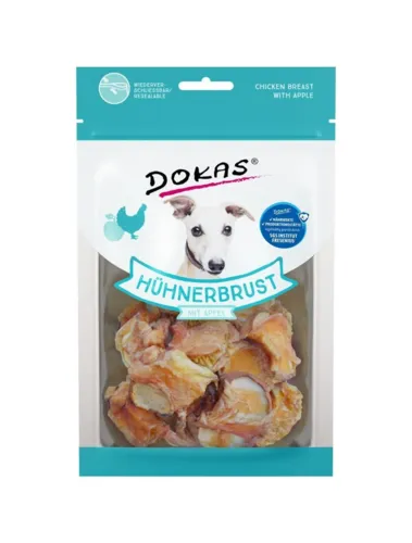 Dokas Tørret kyllingebryst m. æble 70gr