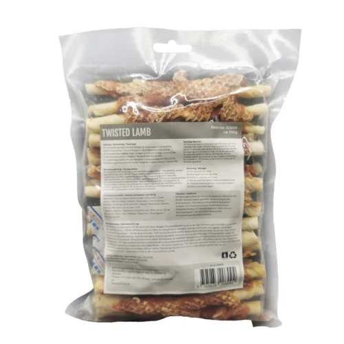 Kæledyrsshoppen Super Snack oksehud med lam 350gram