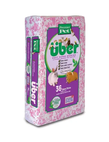 über Papirstrøelse Lyserød/Hvid