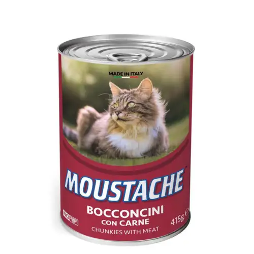 Moustache Dåsemad til kat med oksekød 415 g
